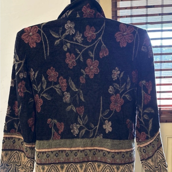 Vintage Boho Gypsy Floral Black Soft Jacket blazer RARE SIZE 6P - Picture 3 of 10